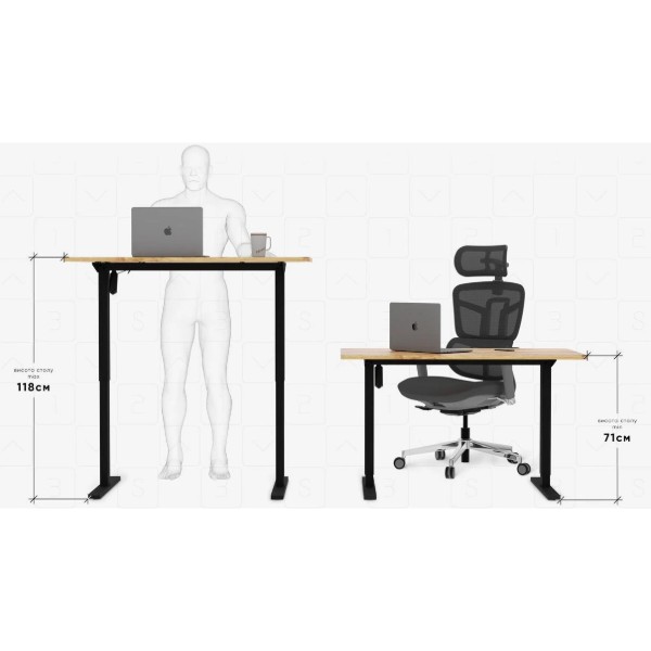 Фото - Стол с электрорегулировкой высоты Mealux PowerDesk Lite Mahogany (EVO-201 Lite Mahogany/B)